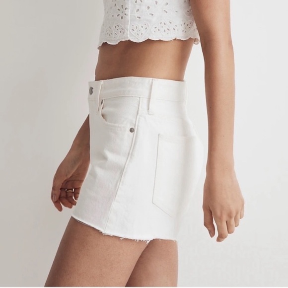 Madewell Relaxed White Denim Shorts High Waist Size 32 - Picture 4 of 16
